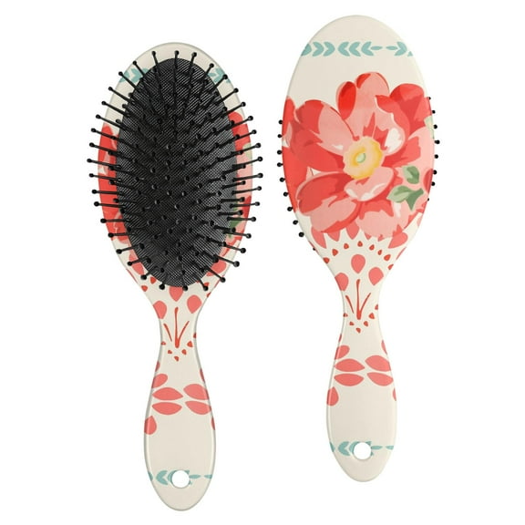 Hair Brush Pioneer Colorful Floral Cushion Base Hair Brushes Touch Paddle Double Sided Pattern Oval Hairbrush