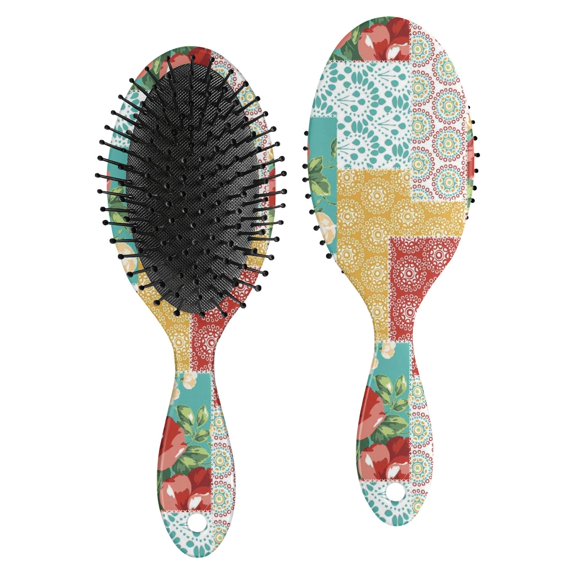 Hair Brush Pioneer Colorful Floral Cushion Base Hair Brushes Touch Paddle Double Sided Pattern Oval Hairbrush