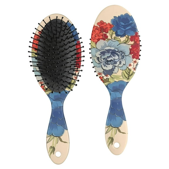 Hair Brush Pioneer Colorful Floral Cushion Base Hair Brushes Touch Paddle Double Sided Pattern Oval Hairbrush
