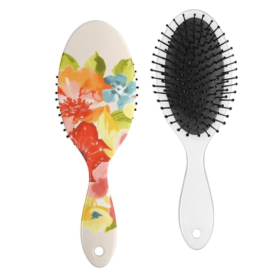 Hair Brush Pioneer Colorful Floral Cushion Base Hair Brushes Touch Paddle Oval Hairbrush