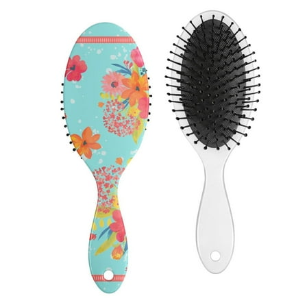 Hair Brush Pioneer Colorful Floral Cushion Base Hair Brushes Touch Paddle Oval Hairbrush