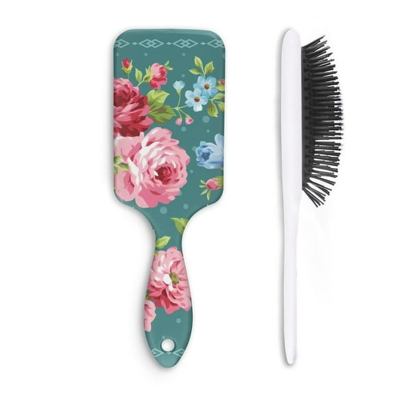 Hair Brush Pioneer Colorful Floral Cushion Base Hair Brushes Touch Paddle Rectangle Hairbrush