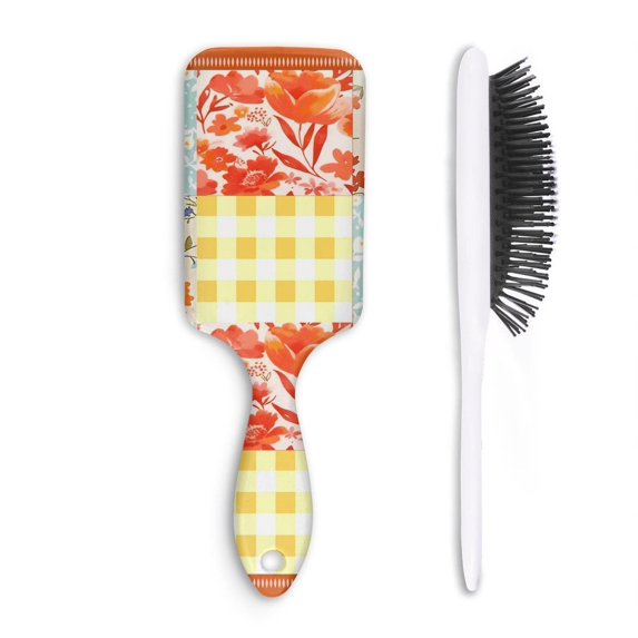 Hair Brush Pioneer Colorful Floral Cushion Base Hair Brushes Touch Paddle Rectangle Hairbrush