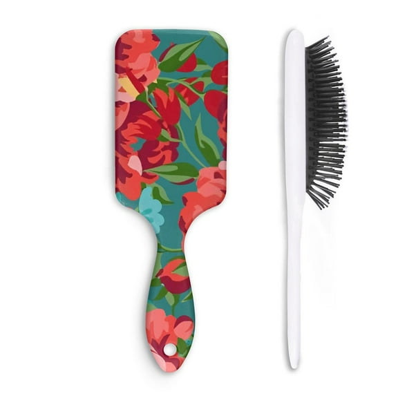 Hair Brush Pioneer Colorful Floral Cushion Base Hair Brushes Touch Paddle Rectangle Hairbrush