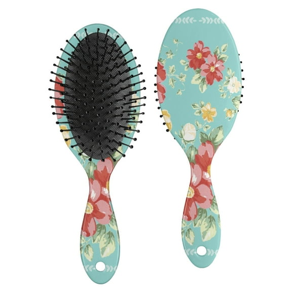Hair Brush Pioneer Colorful Floral Pink Peel Cushion Base Hair Brushes Touch Paddle Double Sided Pattern Oval Hairbrush