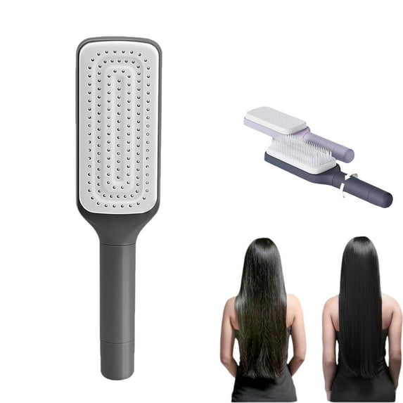 Hair Brush, Self Cleaning Hair Brush, Easy Clean Hair Brush with Retractable Bristles, Anti Static Massage Comb Brush for Effortless Hair Removal and Cleaning
