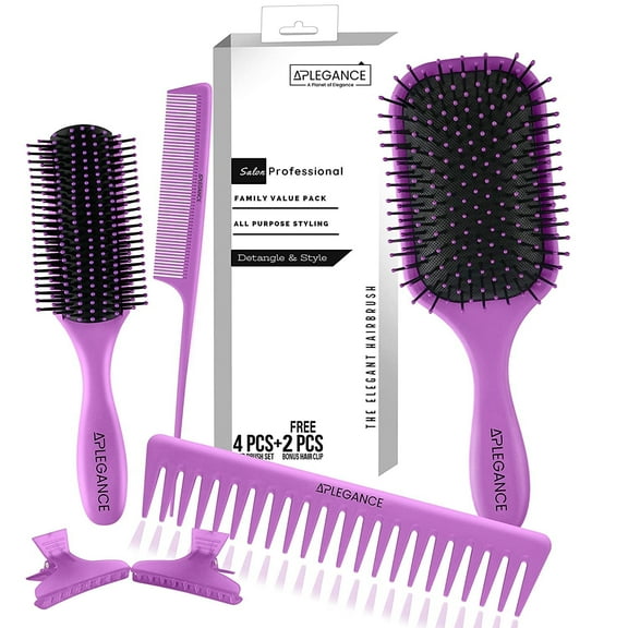 Hair Brush Set 6 Pc - Salon Grade