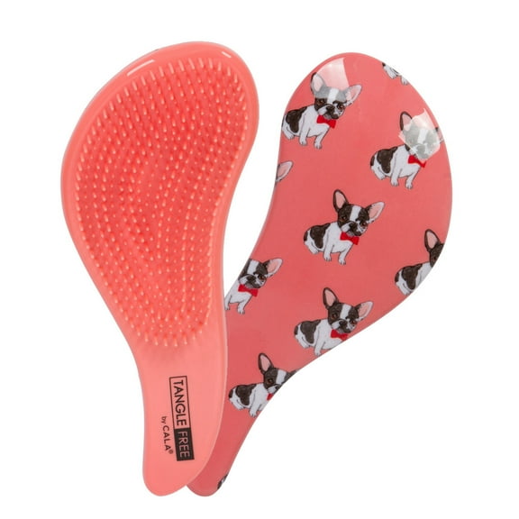 CALA Tangle Free Hair Brush with Frenchie Design for All Hair Types