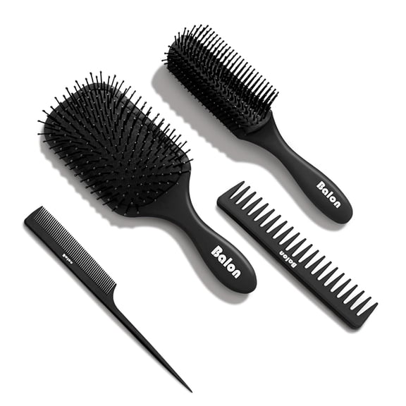 Hair Brush for Women and Men, 4Pcs Paddle Brush Detangling Brush Hair Comb Set for Long Thick Thin Curly Hair, Hairbrush Great On Wet or Dry, No More Tangle