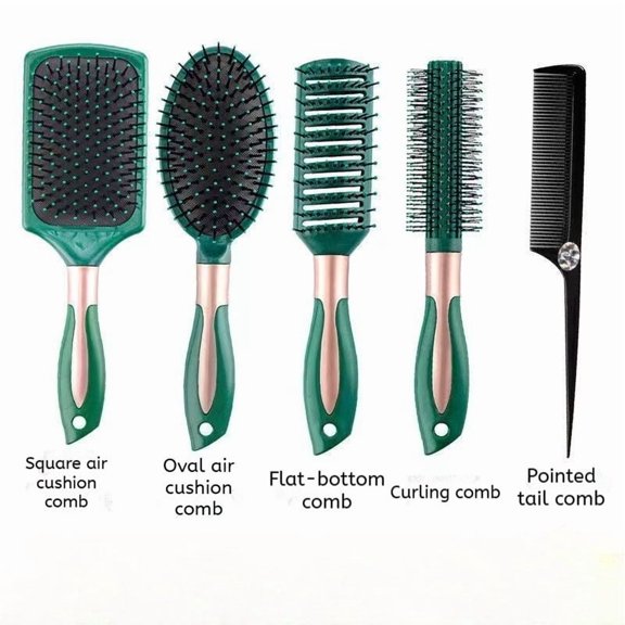 Hair Brush for Women and Men, Brush Detangling Brush Hair Comb Set for Long Thick Thin Curly Hair, Hairbrush Great On Wet or Dry, No More Tangle(5pcs)