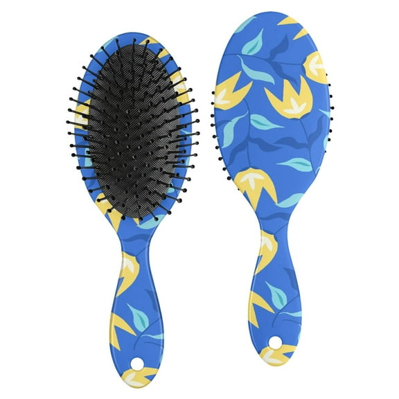 Hair Brush Yellow Tulip Cushion Base Hair Brushes Touch Paddle Double Sided Pattern Oval Hairbrush