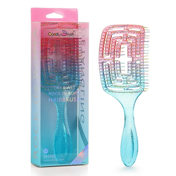 Candy Brush Detangling Wet Hair Brush, Soft-Nylon Bristle Vented Brush for All Hair Types, Idea Gift