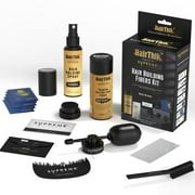 Hair Building Fibers 9-in-1 Kit | 25G Keratin Fibers, Pump Nozzle, 2 Hairline Cards, S&L Shaker, Brush, Wipes, Mirror & Holding Spray | Conceal Thicken Thinning Balding Hair | Dark Brown