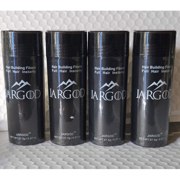 Black Hair Building Fibers Hair Loss Concealer Large 27.5g each Pack of Four Bottle -JARGOD