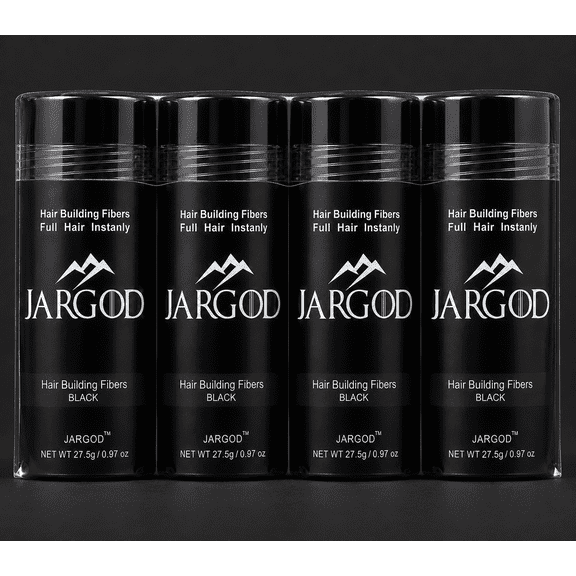 Black Hair Building Fibers Hair Loss Concealer Large 27.5g each Pack of Four Bottle -JARGOD