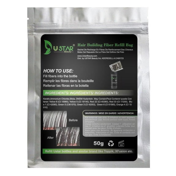 Hair Building Fibers Refill Bag 50g - Auburn