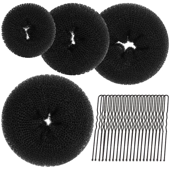 Hair Bun Maker, Hair Buns for kids Girls, Hair Donuts, Ballet Bun Maker,4 Size, Light Brown