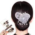 thumbnail image 1 of Hair Bun Maker with Hair Clips, Hand Embroidered Flowers Deft Bun, Lazy Hair Curler Deft Bun, Flower Hair Bun Roller, Deft Bun Hair Twister, Floral Design Dotted Bun Maker Exquisite Bun Maker (#1), 1 of 11