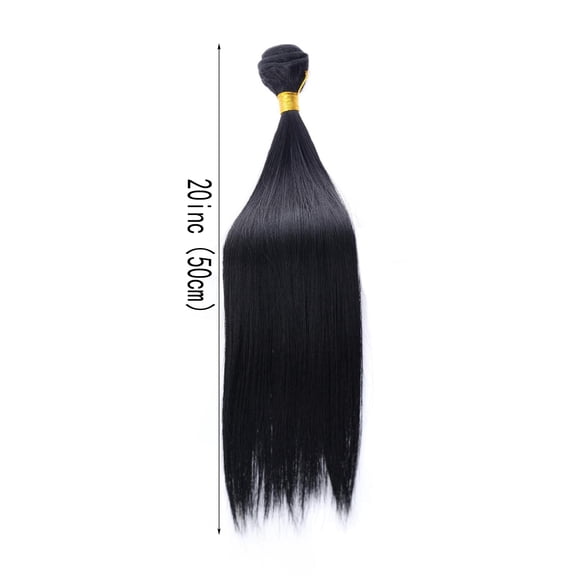 Hair Bundles Straight Weave Bundles Natural Black Synthetic Hair Extensions 16 18 20 22 Inch Soft High Temperature Silk Fiber Long Straight Hair Weave Brazilian Hair Bundles Women Daily Styling