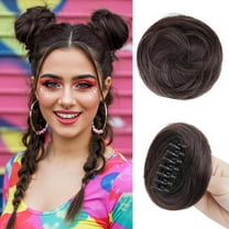 Hair Buns Hair Pieces for Women, 2PCS Space Buns Extension Claw Clip on Bun Hair Piece Synthetic Fake Hair Bun Hairpieces for Women Kids Girls