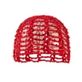 thumbnail image 1 of Hair Cap Hollow Out Sequin Mesh Handmade Polyester Breathable Elastic Lightweight Styling Wrap Accessory Women Adult, Red, 1 of 3