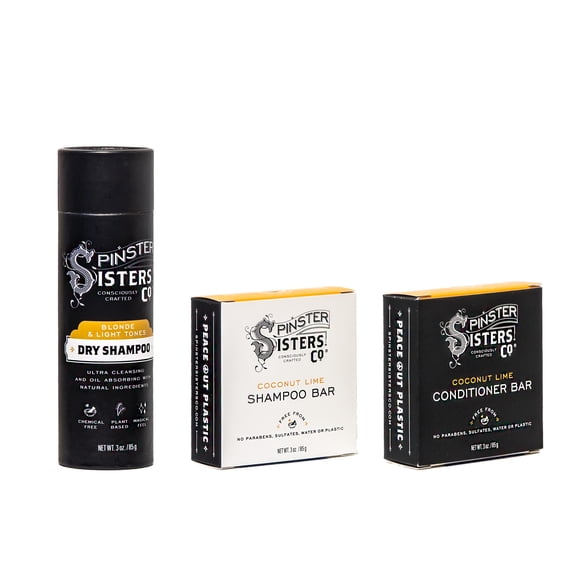 Hair Care 3 Pack - Coconut Lime Shampoo, Conditioner and  Dry Shampoo for Blonde & Light Tones