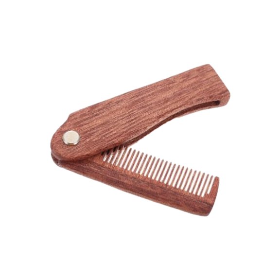 Hair Care Tool for Grooming and Styling Handheld Wooden Beard Comb Folding Portable Pocket Design for Precise Detailing and Mustache Shaping in Everyday Use