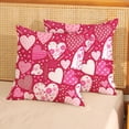 thumbnail image 1 of Hair Case Valentine'S Decor Pillow Covers 18X18 Red Love Heart Throw Pillow Covers Wedding Valentine'S Day Mother'S Day Anniversary Pillowcase Linen Cushion Case Decoration for Sofa Couch B, 1 of 6