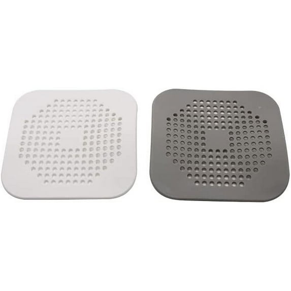 Hair Catcher Shower Drain, tub Drain Catcher, , Stopper Bathtub Easy to Install sot for Bathroom,Kitchen,bathtube 2 Pack (Gray,White), White,gray, 5.70x 5.70 inches