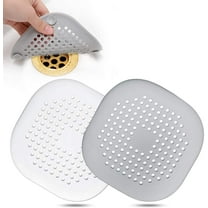Zendure Hair Catcher,Square Hair Drain Cover for Shower Silicone Hair Stopper with Suction Cup,Easy to Install Suit for Bathroom,Bathtub,Kitchen 2 Pack (Grey   White)