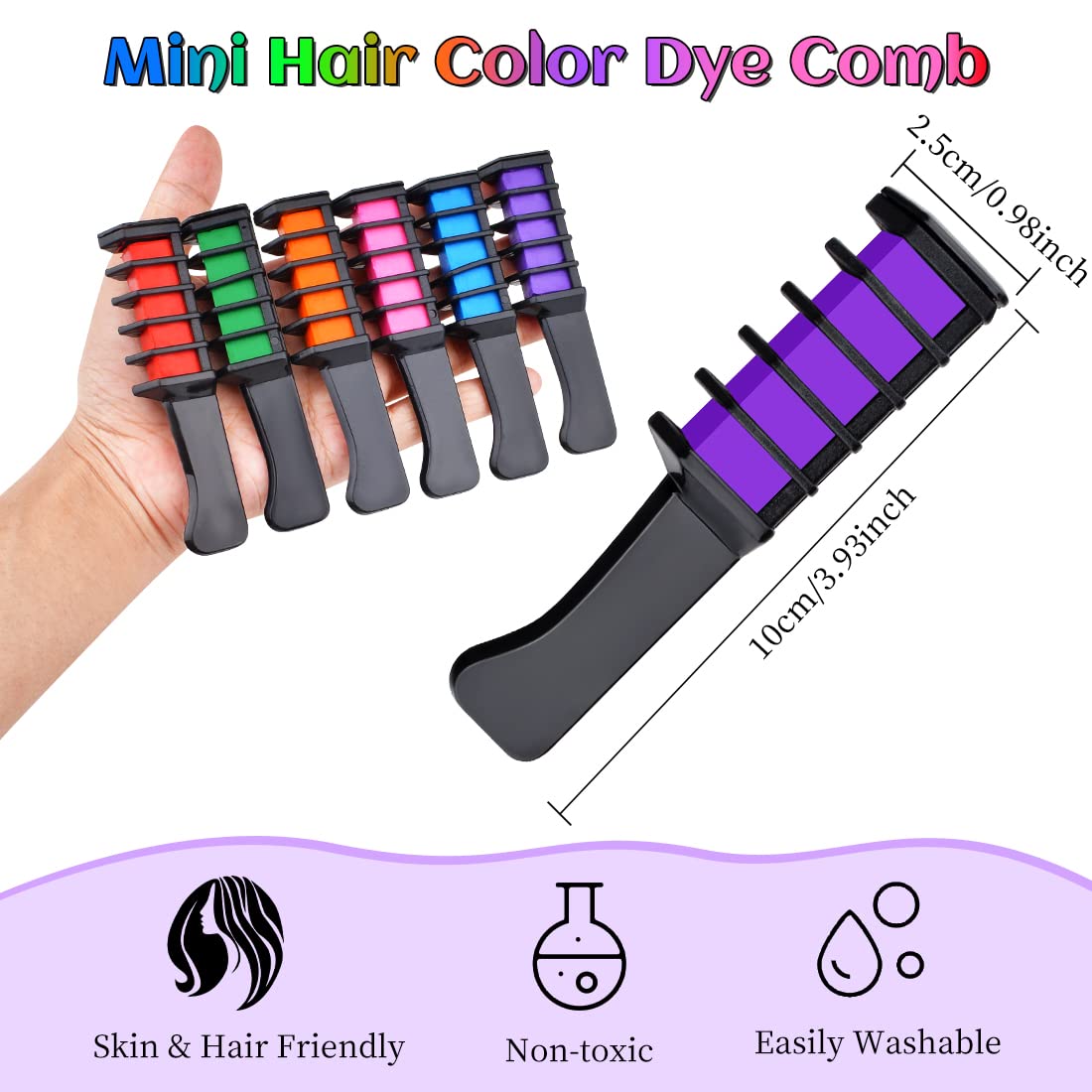 Hair Chalk for Girls,Temporary Hair Color for Kids,Makeup Sets Stocking Stuffers for Kids Teens,Christmas Gifts Toys for Girls,Washable Hair Chalk Comb,Non-toxic Hair Dye,Color Hair Spray - image 1 of 5