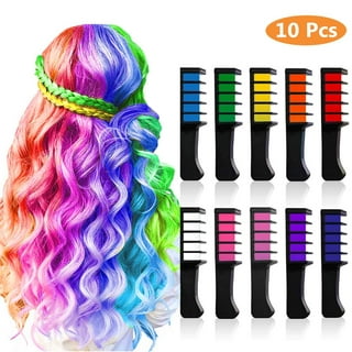 New Hair Chalk Comb Temporary DIY Hair Color for girls kids age 4 5 6 7 8 9  10 Washable Hair Chalk for Halloween, Christmas New Year Birthday Party