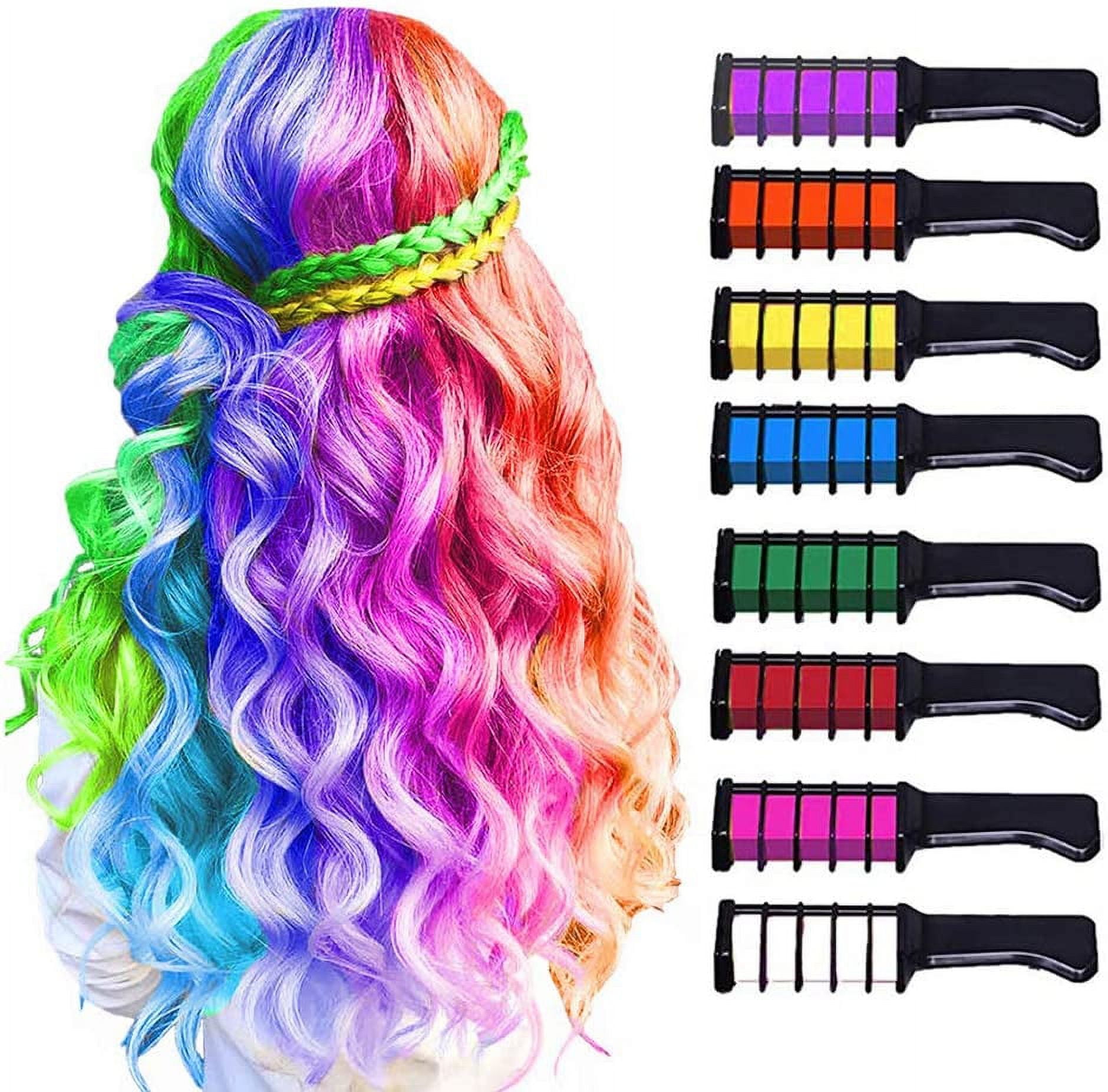 Hair Chalks for Girls, 6 Bright Temporary Washable Hair Color Combs with 3  Glitter, Hair Chalk Dyeing for Birthday Cosplay Halloween Party, Non-Toxic,  Safe for Kids & Teens - Yahoo Shopping