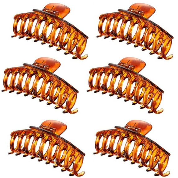 Hair Claw Clip, Hair Clips Clamps for Women and Girls Hair Barrettes For Thick Hair Black 6 Pack