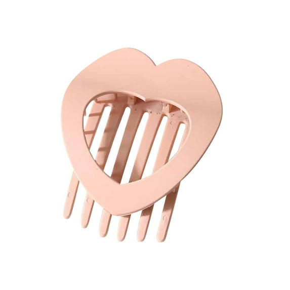Hair Claw Clip, Heart Shaped Hair Clip, Matte Color PC Flat Grip Hair Clip for Women Strong Hold No Slip Hair Accessories for Updos and Ponytails Comfortable Durable Hair Clip