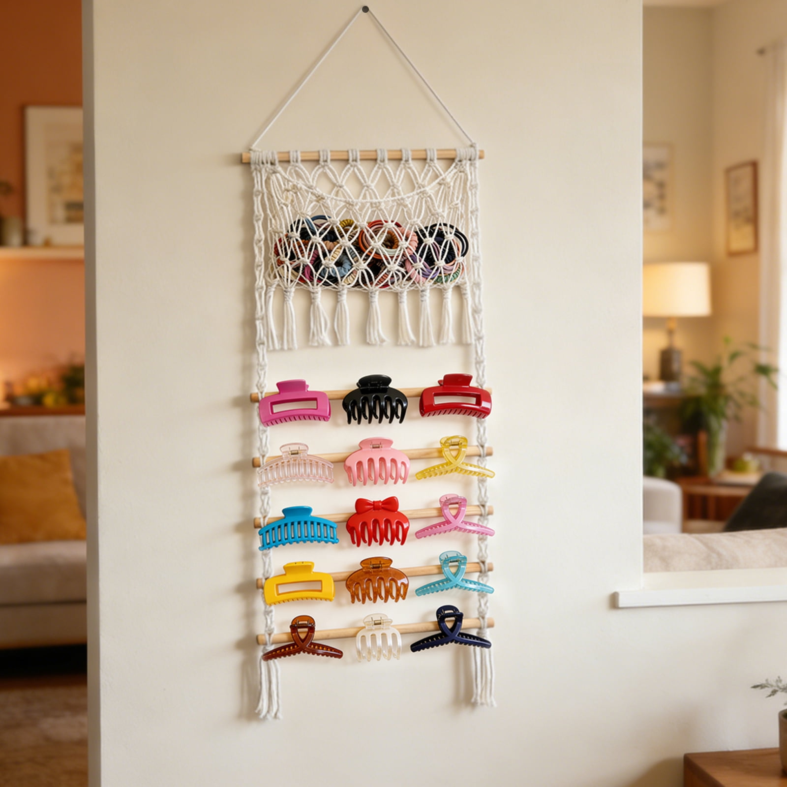 Hair Claw Clip Holder Wall Hanging Hair Ties Organizer Decorative Bow Organizer Practical Accessories Storage for Nursery Toddler Girls Room