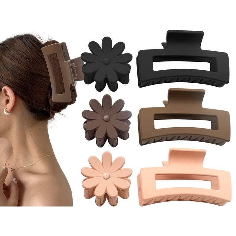 METEOROCK Hair Claw Clips, 6 Pcs Matte Mini Clips for Fine  display picture 1