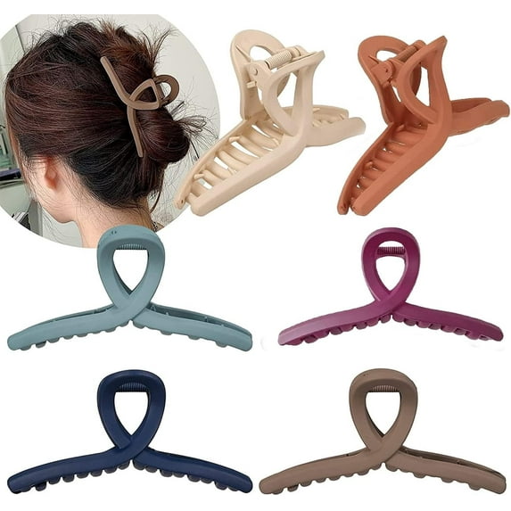 Hair Claw Clips Cross Hair Clip Large Hair Claw Clip for Women Girls Thin Thick Fine Hair 6 packs