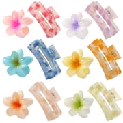12 Pcs Flower Hair Clips Big Claw Clips for Women Thin or Thick Hair, Beach Cute Hair Accessories