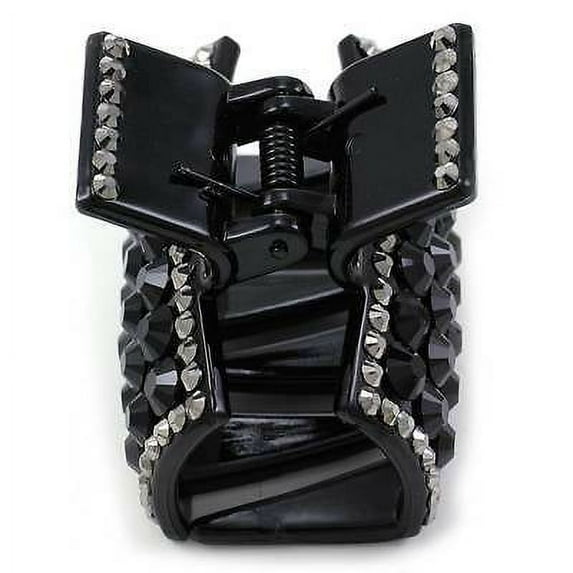 Hair Claw Jaw Pin Butterfly Clip Clamp Black Grey Pave Rhinestones Styling h18