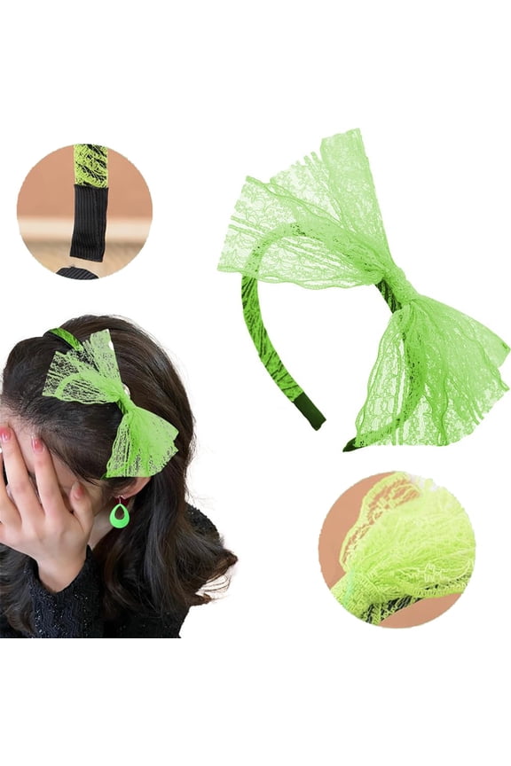 Hair Clip 80s Lace Headband Accessory for Vibe- Party Styling and Retro Hair