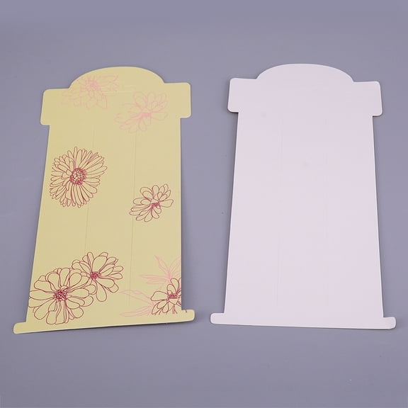 Hair Clip Display Cards Kraft Paper Cards Display with Flower Pattern Rectangle White Flower Pattern 160x80x0.2mm for DIY