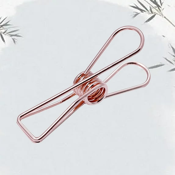 Hair Clip (Fishtail Clip, Dovetail Clip, Bill Clip), Rose Gold, Stainless Steel Clothes Pins, Rust-Proof, Strong Spring Grip, Non-Slip, Ideal For Outdoor & Backyard Use In Heavy Wind, Meiiso