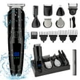 thumbnail image 1 of Hair Clipper, 14 in 1 Electric Beard Trimmer for Men, IPX7 Waterproof USB Rechargeable Cordless Haircut Face Nose Ear Hair Groomer Kit W/ LED Display for Home Travel Wet/Dry Use, 1 of 7