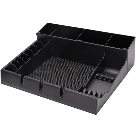 Hair Clipper Case Organizer, Barber Accessories Case, Black ABS Multi-Compartment Design with Scissor Slots