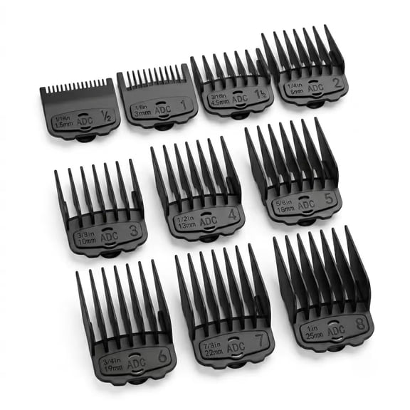 Hair Clipper Guard Set Universal Snap-On Guide Combs for Hair Clippers Durable ABS Plastic with Stainless Steel Clips Multiple Sizes for Precise Cutting