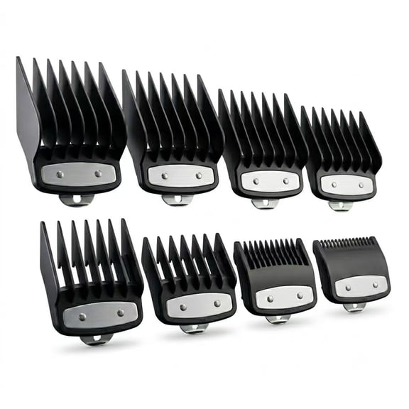 Hair Clipper Guard Set Universal Snap-On Guide Combs for Hair Clippers Durable ABS Plastic with Stainless Steel Clips Multiple Sizes for Precise Cutting