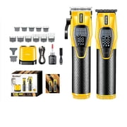 Hair Clipper Set   TTOOGO Professional Cordless Mens Electric Trimmer with LED Display, Detachable Dual-Battery System, Adjustable Blade, Safety Rounded Blades