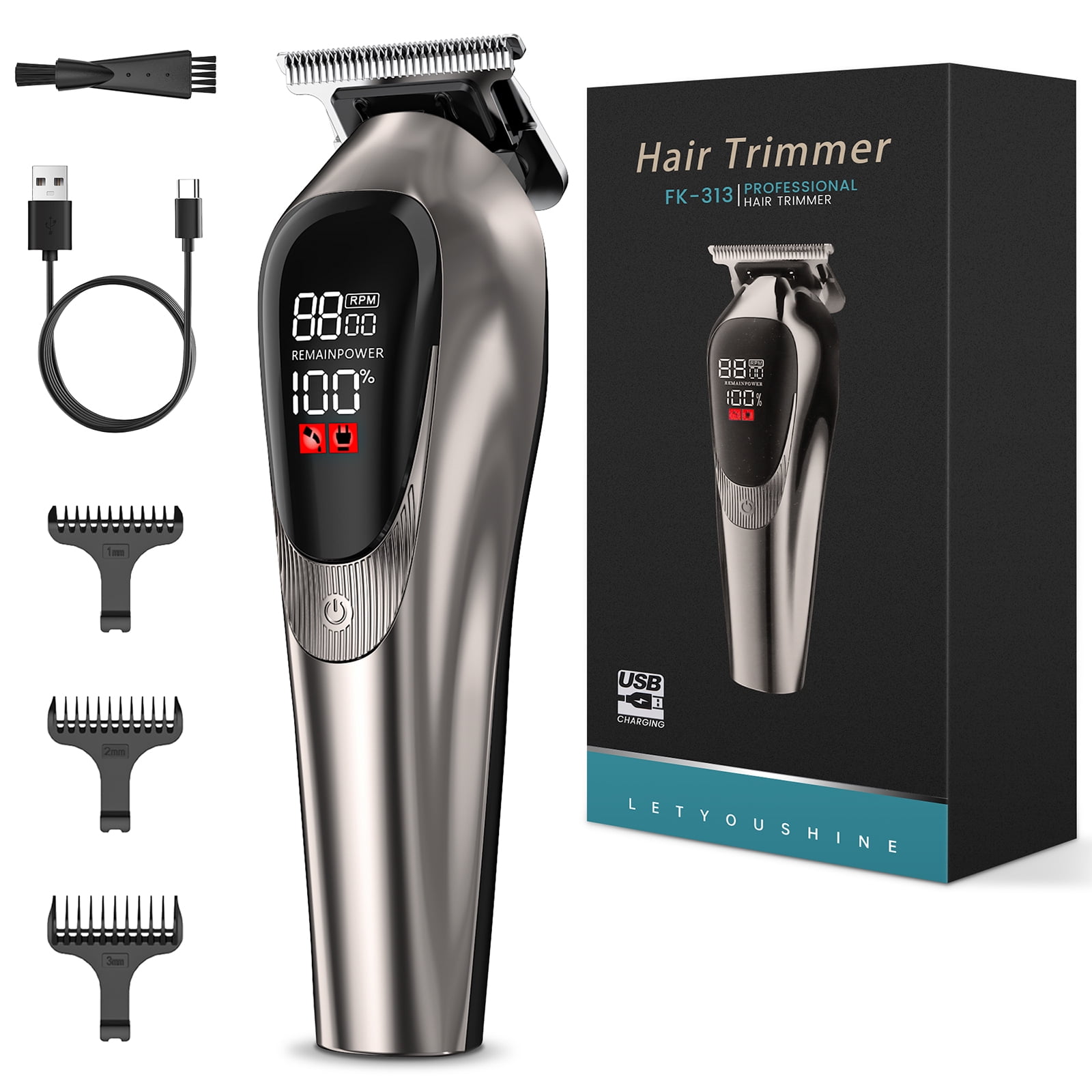 Hair Clippers for Men, Professional Hair Cutting Trimmer with LED Display Trimmer for Barbers Home Use