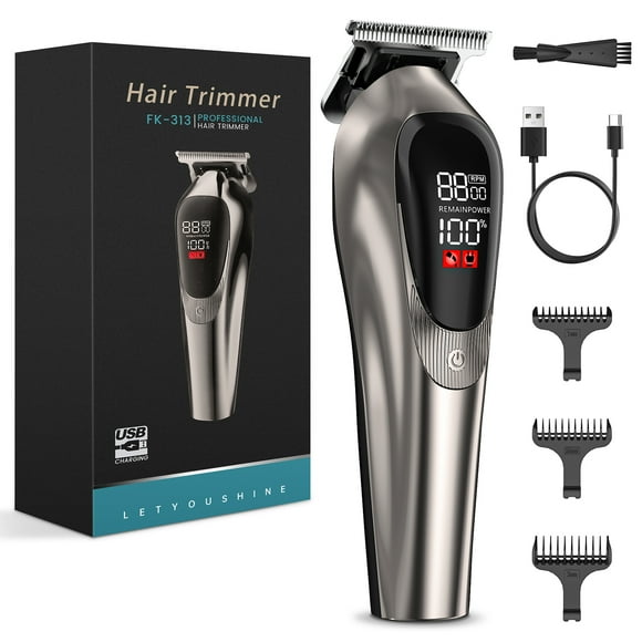 Professional Hair Clippers for Men, Low Noise Hair Cutting Kit, LED Display, Gifts for Men, Cordless Clippers and Trimmers Set